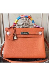 Hermes Orange Clemence Kelly 28cm Bag Replica HJ01221