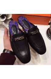 Hermes Oz Mule In Black Calfskin Leather HJ00581