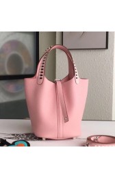 Hermes Pink Picotin Lock 18cm Bag With Braided Handles HJ00167