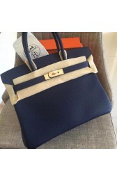 Hermes Sapphire Clemence Birkin 35cm Handmade Bag Replica HJ00341