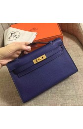 Hermes Sapphire Epsom Kelly Pochette Handmade Bag Replica HJ01359