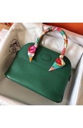 Hermes Vert Vertigo Clemence Bolide 27cm Handmade Bag Replica HJ00970