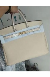 Hermes White Clemence Birkin 35cm Handmade Bag HJ00530