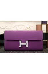 High End Hermes Constance Wallet In Purple Epsom Leather HJ00978