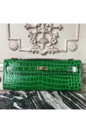 High Quality Copy Hermes Bambou Crocodile Kelly Cut Clutch Bag HJ01354