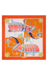 Hot Replica Hermes Orange Harnais De Cour Scarf 90 HJ00987