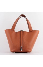 Imitation 1:1 Replica Hermes Picotin Lock Bag In Orange Leather HJ00567