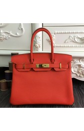 Imitation Discount Hermes Birkin 30cm 35cm Bag In Orange Clemence Leather HJ00599