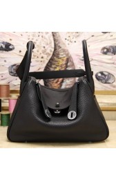 Imitation Fake Hermes Black Clemence Lindy 30cm Bag HJ00516