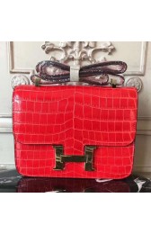 Imitation Faux High Quality Hermes Cherry Constance MM 24cm Crocodile Bag HJ00996