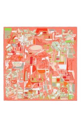 Imitation Hermes Orange Modernisme Tropical Scarf 140cm HJ01347