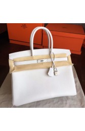 Imitation Hermes White Epsom Birkin 35cm Handmade Bag HJ00747