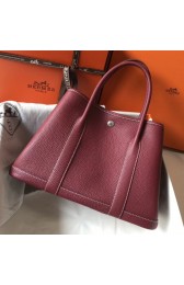 Imitation Top Copy Hermes Ruby Clemence Garden Party 30cm Handmade Bag HJ00901