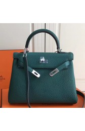 Knockoff Cheap Hermes Malachite Clemence Kelly 25cm PHW Bag HJ01320