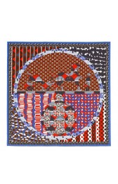 Knockoff Hermes Blue Ex-Libris En Cravates Silk Scarf HJ00041