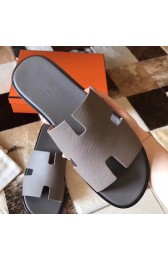 Knockoff Hermes Izmir Sandals In Grey Epsom Leather HJ00218