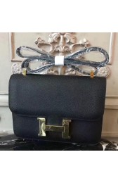 Knockoff High Quality Hermes Black Constance MM 24cm Epsom Leather Bag HJ00887