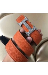 Luxury Copy Hermes H Belt Buckle & Orange Clemence 32 MM Strap HJ00117