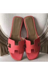 Luxury Fake Hermes Oran Sandals In Rose Azalee Epsom Leather HJ01269