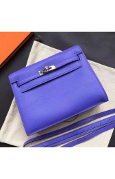 Luxury Hermes Kelly Danse Bag In Blue Swift Leather HJ00234