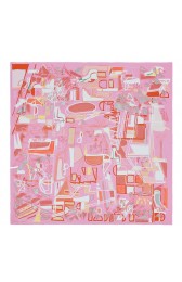Luxury Imitation Hermes Pink Modernisme Tropical Scarf 140cm HJ00346