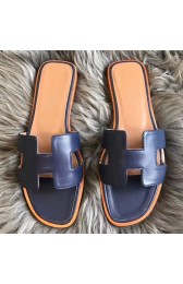 Perfect Hermes Oran Sandals In Navy Swift Leather HJ00100
