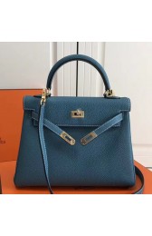 Replica Best Cheap Hermes Blue Jean Clemence Kelly 25cm GHW Bag HJ00220