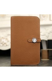 Replica Cheap Hermes Dogon Combine Wallet In Brown Leather HJ01286