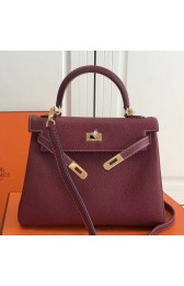 Replica Faux Hermes Bordeaux Clemence Kelly 25cm GHW Bag HJ00282