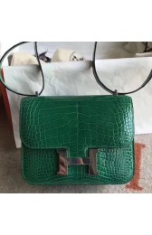 Replica Hermes Constance 24cm Green Porosus Crocodile HJ00629