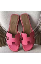 Replica Hermes Oran Sandals In Rose Confetti Epsom Leather HJ00473
