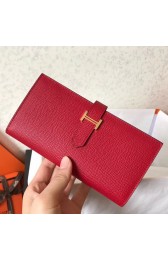 Replica Hermes Red Epsom Bearn Gusset Wallet Replica HJ00210