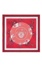 Replica Hermes Red Ex-Libris Coloriage Silk Shawl HJ00418