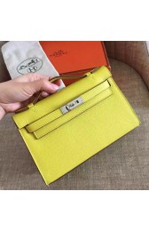 Replica Hermes Soufre Epsom Kelly Pochette Handmade Bag Replica HJ01175