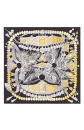 Replica High End Hermes Black Parures Precieuses Silk Shawl HJ01013