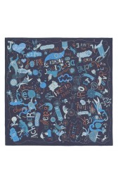 Replica High Quality Discount Hermes Navy Blue Les Confessions Shawl HJ00005