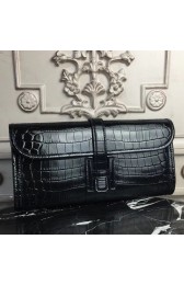 Replica Imitation Hermes Jige Elan 29 Clutch In Black Crocodile Leather HJ00406