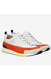 Replica Perfect Faux Hermes White/Orange Rapid Sneakers HJ00655