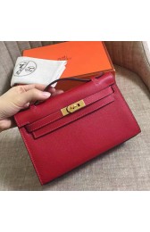 Replica Perfect Hermes Rouge Vif Epsom Kelly Pochette Handmade Bag HJ00070
