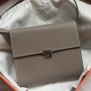 AAA Fake Hermes Grey Clic 16 Wallet With Strap HJ01026