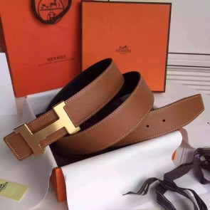 Best Replica Hermes Brown Epsom Kits Belt Constance Buckle HJ00825