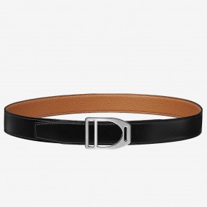 Best Replica Hermes Etrier Buckle Belt & Brown Clemence 32 MM Strap HJ00728