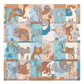 Cheap Best Cheap Hermes Quetsche Della Cavalleria Favolosa Silk Twill Scarf HJ00222