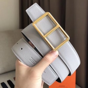 Cheap Replica Hermes Officier Belt Buckle & White 38MM Strap HJ00262