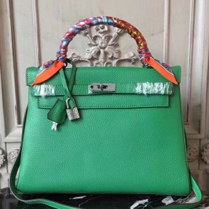 Copy AAA Hermes Bamboo Clemence Kelly 32cm Retourne Bag HJ00992