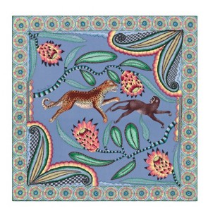 Copy Hermes Blue Savana Dance Shawl HJ00113