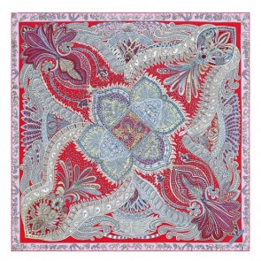 Designer Designer Hermes Pink Le Jardin De La Maharani Shawl HJ00982