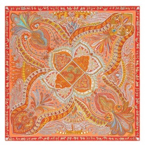 Fake Hermes Orange Le Jardin De La Maharani Shawl Replica HJ00979