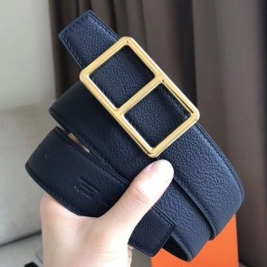Fake Hot Hermes Officier Belt Buckle & Navy 38MM Strap HJ01104