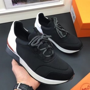 Fake Perfect Hermes Men Noir Miles Sneakers HJ00937